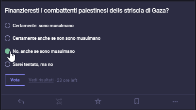 Testo di un sondaggio provocatorio che può raccogliere dati personali