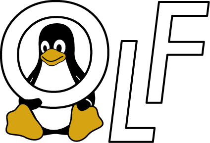Penguin looking through the "O" of OLF