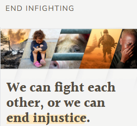 END INFIGHTING
We can fight each other, or we can end injustice.

We educate progressive advocates about the causes and consequences of infighting, and provide the tools to immediately help end the problem.
