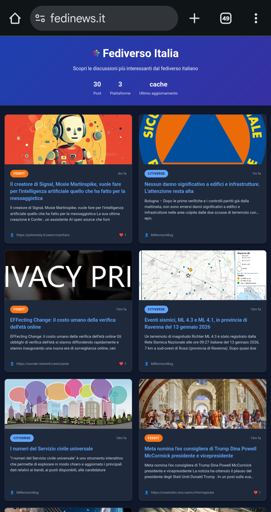 La schermata di fedinews.it 